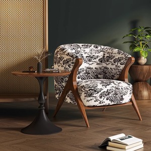 Sillón Individual de Diseño con Estampado Jacquard Tropical, para Sala de Estar o Balcón, con Patrón de Tigre y Montaña, Estilo Lujoso - Product Image 3