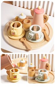 Ensemble de thé de cuisine en bois pour bébé poupée | pour poupées et animaux en peluche de 3 ans et plus avec un sac en coton pour le <span class=keywords><strong>rangement</strong></span> - Product Image 5