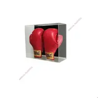 Luvas de acrílico de montar na parede, dupla caixa de exibição de luvas de boxing