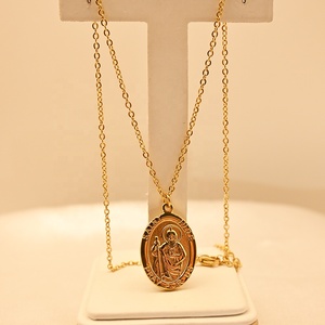 Personnalisable Simple Plaqué Or Saint <span class=keywords><strong>Christophe</strong></span> Protéger US Collier Religieux avec Pendentif Chaîne à Maillons Bijoux en Acier Inoxydable - Product Image 4