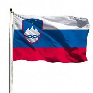 Fabricant de drapeaux, vente en gros, drapeaux personnalisés de la Slovénie en polyester 3x5 pieds (90x150cm), bannières personnalisées avec logo, utilisation promotionnelle - Product Image 1