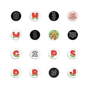 Broche ronde en alliage de zinc à motif imprimé avec dictons variés et simples, design mixte, pour tenue quotidienne et sac à dos - Product Image 4