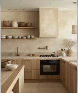 Estética de Cocina Estilo Madera Cruda: Texturas Wabi-Sabi, Diseños Curvos, la Cocina se Siente como un Retiro de Curación Natural - Product Image 3