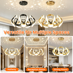Lampadario LED Moderno a Tre Teste con Altezza Regolabile, Lampada a Sospensione Dorata per <span class=keywords><strong>Soggiorno</strong></span>, Sala da Pranzo, Camera da Letto, Cucina e Isola - Product Image 2