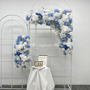 Fábrica de flores artificiales personalizadas blanco rosa azul Hortensia FONDO DE boda decoración de pared flor para decoración de escenario - Product Image 1