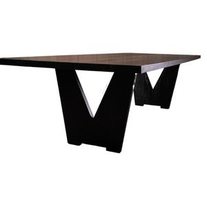 ชุดโต๊ะอาหารหรูหราทันสมัยสีดำ วี แบล็ค  โต๊ะไม้สำหรับห้องรับประทานอาหาร - Product Image 1
