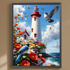 Modern 30*40cm DIY <strong>Lighthouse</strong> Modern Wall Decor Diamond <strong>Painting</strong> Full Round 5D Acrylic Diamond <strong>Painting</strong> for Home Decoration - Product Image 4