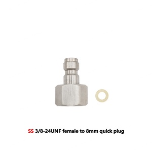 Adaptador de Desconexión Rápida de Acero Inoxidable HPA para Gas, Acoplador de 8mm NPT BSP G1/8'' con Tapón Ciego Macho/Hembra para Aire - Product Image 5