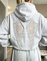 Sweat-shirt à capuche oversize pour femme, style Y2K streetwear, avec empiècements en dentelle et découpes, manches longues, couleur unie, décontracté