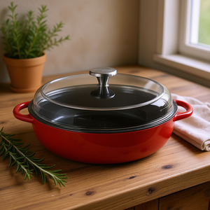 Cacerola Farmer's Pan Provence con Tapa de Vidrio 28 cm Roja - Product Image 3