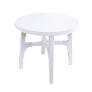 廉价餐厅户外圆形白色塑料活动桌椅