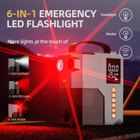 Démarreur de voiture 8-en-1 certifié CE ROHS, gonfleur de pneus portable 150 PSI, chargeur sans fil, aspirateur, lumière d'urgence, OEM ODM