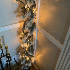 Guirlande artificielle de feuilles de pin 180 cm, décoration murale de Noël, style traditionnel, verdure en plastique - Product Image 2