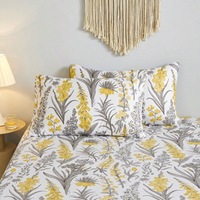 Vente en gros 100% ensemble de draps de lit en polyester imprimé personnalisé motif de feuilles florales 4 pièces draps plats et housses pour usage domestique