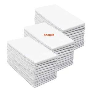 Asciugamani per piatti in sacco di farina di cotone quadrato 100% cotone serigrafato bianco Extra Large con anello per appendere