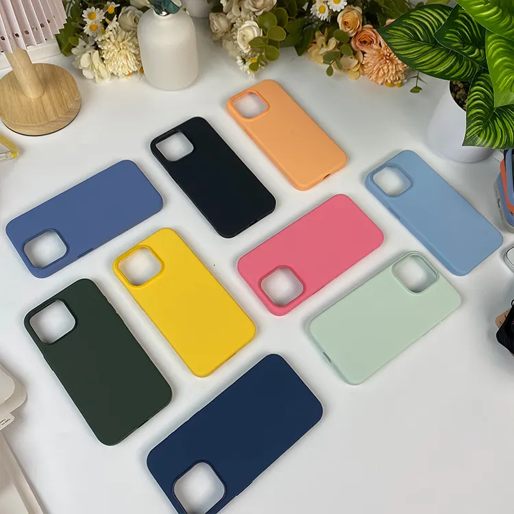 For iphone 15 16 pro max silicone case with logo original soft silicone magnetic safe phone case for Iphone 14 13 12 pro max