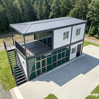 Maison en conteneur en acier à 2 étages personnalisable de luxe, 4 chambres, design moderne, écologique, caractéristiques imperméables pour hôtels, villas