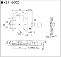 Plataformas de Posicionamiento Manual de Alta Precisión para Alineación de Fibra Óptica, Eje X, Futansi XS11-60, Acero Inoxidable, Origen China, OEM/ODM, 1 Año de Garantía