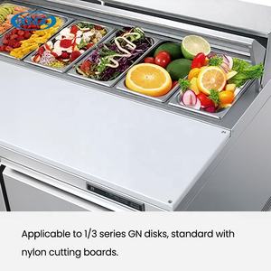 Bar à salade commercial en acier inoxydable Table de préparation des sandwichs Réfrigérateur <span class=keywords><strong>Saladette</strong></span> - Product Image 3