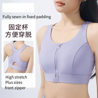 Soutien-gorge de sport intégré à fermeture éclair avant, grande taille, maintien élevé, sans armatures, antichoc, dos élégant, pour l'entraînement
