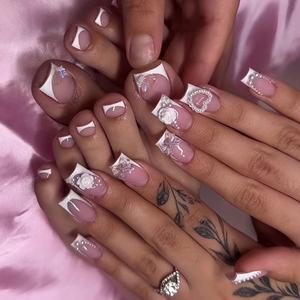<span class=keywords><strong>Faux</strong></span> ongles d'usine, ongles de main, ensemble de 48 pièces, conçu pour couvrir entièrement les ongles français, vente en gros - Product Image 5