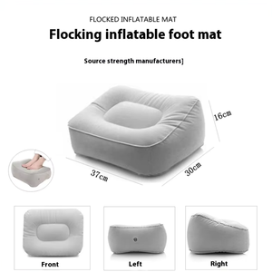 Repose-pieds gonflable en PVC facile à utiliser avec surface floquée confortable, coussin d'air portable pour les voyages en <span class=keywords><strong>voiture</strong></span>, en avion, à la maison ou au bureau - Product Image 5