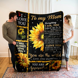 Couverture en flanelle à motif tournesol, couverture de sieste légère et résistante à la décoloration pour chambre à coucher, salon, impression personnalisée - Product Image 5