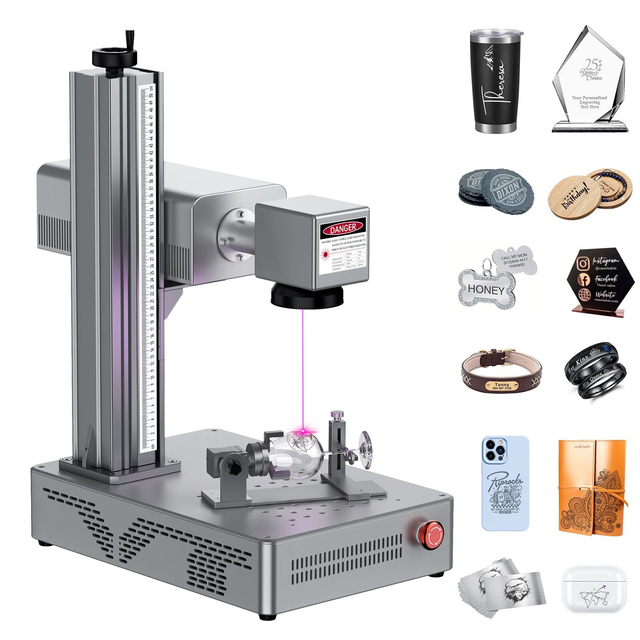 UV Laser Marking Machine Portable Industrial CNC Laser Engraver for All Materials Glass Silicone Metal Wood Plastic Leather