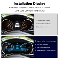 Afficheur LCD 12,3 pouces pour Mercedes Benz C Coupé W205 GLC AMG W253 2015-2019 Tableau de bord numérique Cockpit virtuel Compteur de vitesse