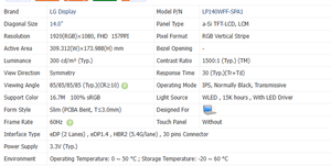Thay Thế lp140wff spa1 Màn hình máy tính xách tay cho Dell Latitude 9410 7490 7400 2 trong 1 FHD 1920*1080 <span class=keywords><strong>LCD</strong></span> cảm ứng Bảng hiển thị - Product Image 2