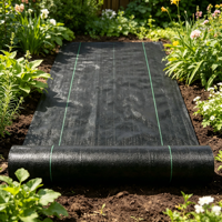 Toile de paillage haute performance en rouleau, tissée, pour aménagement paysager, couverture de sol pour jardins, fermes et support de pavage