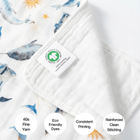 Couverture personnalisée en gros pour la crèche, cadeau de naissance, marque privée, fabricant de couvertures pour bébés, couette imprimée en mousseline de coton