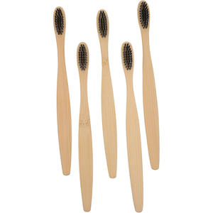 Cepillos de Dientes de Bambú Biodegradables, Ecológicos, con Cerdas de Color, Cepillos de Dientes de Madera con Cerdas Suaves - Product Image 1