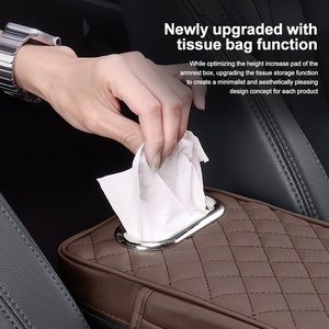Coussin d'accoudoir universel pour voiture avec support de coude pour console centrale et rangement pour mouchoirs, protection de matelas d'accoudoir automobile - Product Image 6