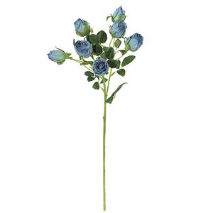 Rose artificielle à bord brûlé à tête unique, fleur en soie faite à la main, décoration de mariage à domicile, décoration d'événement de Pâques, arrangement floral, usine - Product Image 5