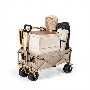 Inklapbare campingkar met 4 wielen, draagbare strand- en tuinkar voor boodschappen - Product Image 3