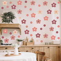 Autocollants muraux décoratifs style bohème Daisy pour chambre d'enfant et maternelle, thème plantes et fleurs autocollants