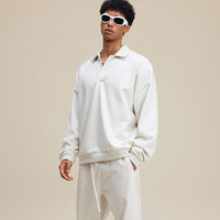 Sweat-shirt à col rond en coton 100% personnalisé, couleur unie, tendance, style polo, couche de base, haut à la mode pour homme