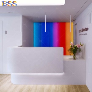 Mostrador de Recepción para Spa Médico, Diseño Moderno y Contemporáneo, Mármol Artificial, Forma de L, Color Blanco - Product Image 5
