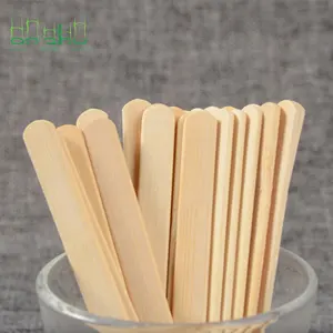 100% agitateur de crème glacée en bois jetable imprimé biodégradable bâtons de Popsicle en bambou personnalisés