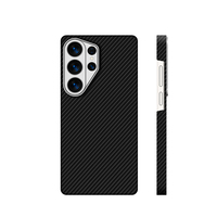 Étui de téléphone en fibre de carbone pour Samsung Galaxy S26 Ultra, chargement magnétique sans fil, fin, protection 600D, cadre de caméra en métal