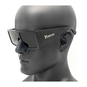 Vintros Old School Chicano Lunettes de soleil carrées surdimensionnées Rétro Hardcore Gangsta Hip Hop Street Style UV400 Cadre épais Matériel PC - Product Image 1