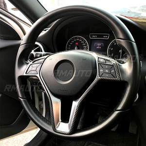 Autocollant de cadre de bouton de volant de voiture, compatible avec Mercedes-Benz Classe A, B, C, E, CLA, CLS, GLA, GLK, W176, W246, W204, W207, W218 - Product Image 4