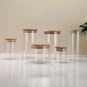 Frascos de Vidrio de Borosilicato para Almacenamiento de Alimentos, Azúcar, Dulces y Especias, con Tapa de Bambú - Product Image 3