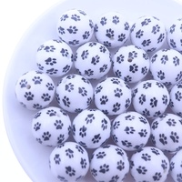 Perles acryliques en plastique d'empreinte de patte épaisse blanche de couleurs mélangées de 20MM en gros pour des bijoux de collier de mode