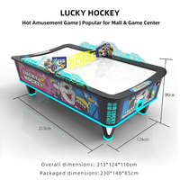 Nouvelle table de hockey sur air incurvée à monnayeur, style commercial, avec armoire en bois, machine de jeu d'arcade pour centre commercial, FEC, pub, bar