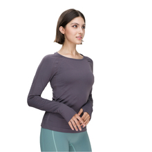 O-neck Yoga Wear Long Sleeves Lightweight Solid Color Simple Training Fitness Sports Tops Outdoor Running Breathable Front