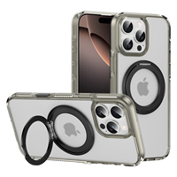 Coque de protection antichoc et anti-chute en TPU translucide magnétique avec béquille rotative à 360° et protection anti-rayures