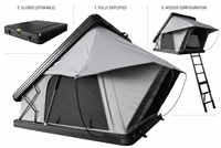 Rise Up Aluminium Dreieckiges Hartschalen-Dachzelt 210x140cm 900D Oxford Wasserdicht mit Ringlicht Leiter SUV 4x4 Offroad Camping