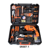 62PCS Home Hand Tools Set Electrical Tools and Hardware Toolbox with Electric Drill SR077-4